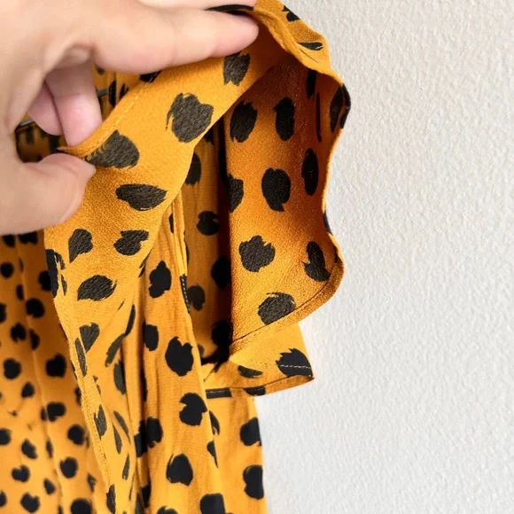 MadeWELL Carmelina Flutter-Sleeve Top | Painted Spots Egyptian Gold | Size 0 | - Picture 9 of 14